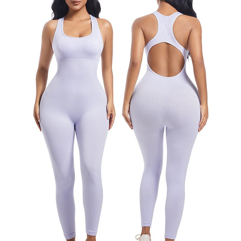 Women's Open-Back Racerback Unitard with Full-Length Legs