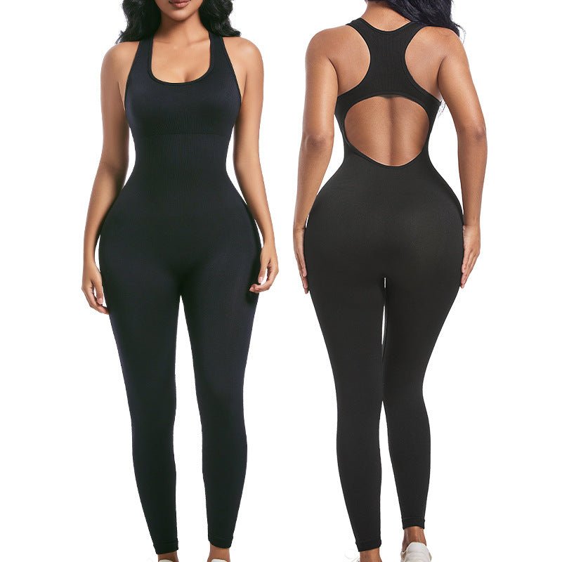 Women's Open-Back Racerback Unitard with Full-Length Legs
