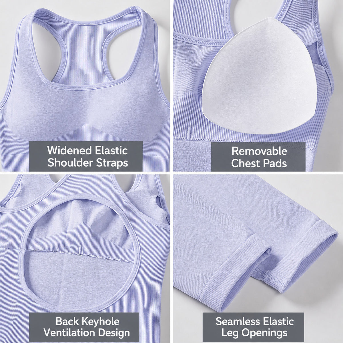 Women's Open-Back Racerback Unitard with Full-Length Legs
