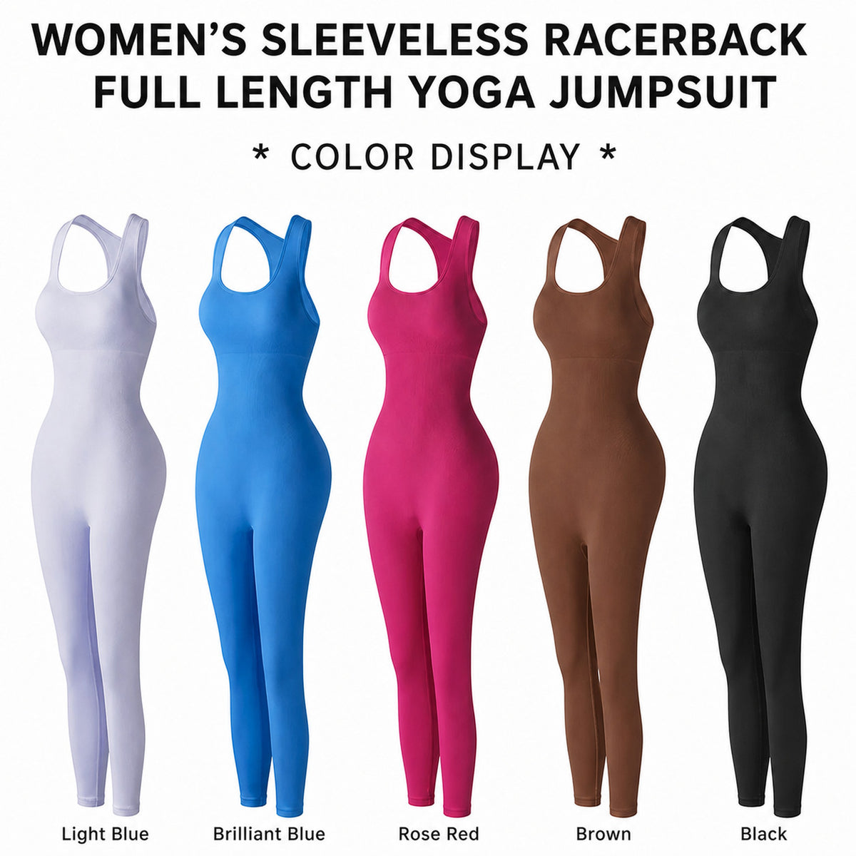 Women's Open-Back Racerback Unitard with Full-Length Legs