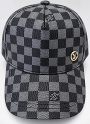 Structured Check Pattern Six Panel Baseball Cap