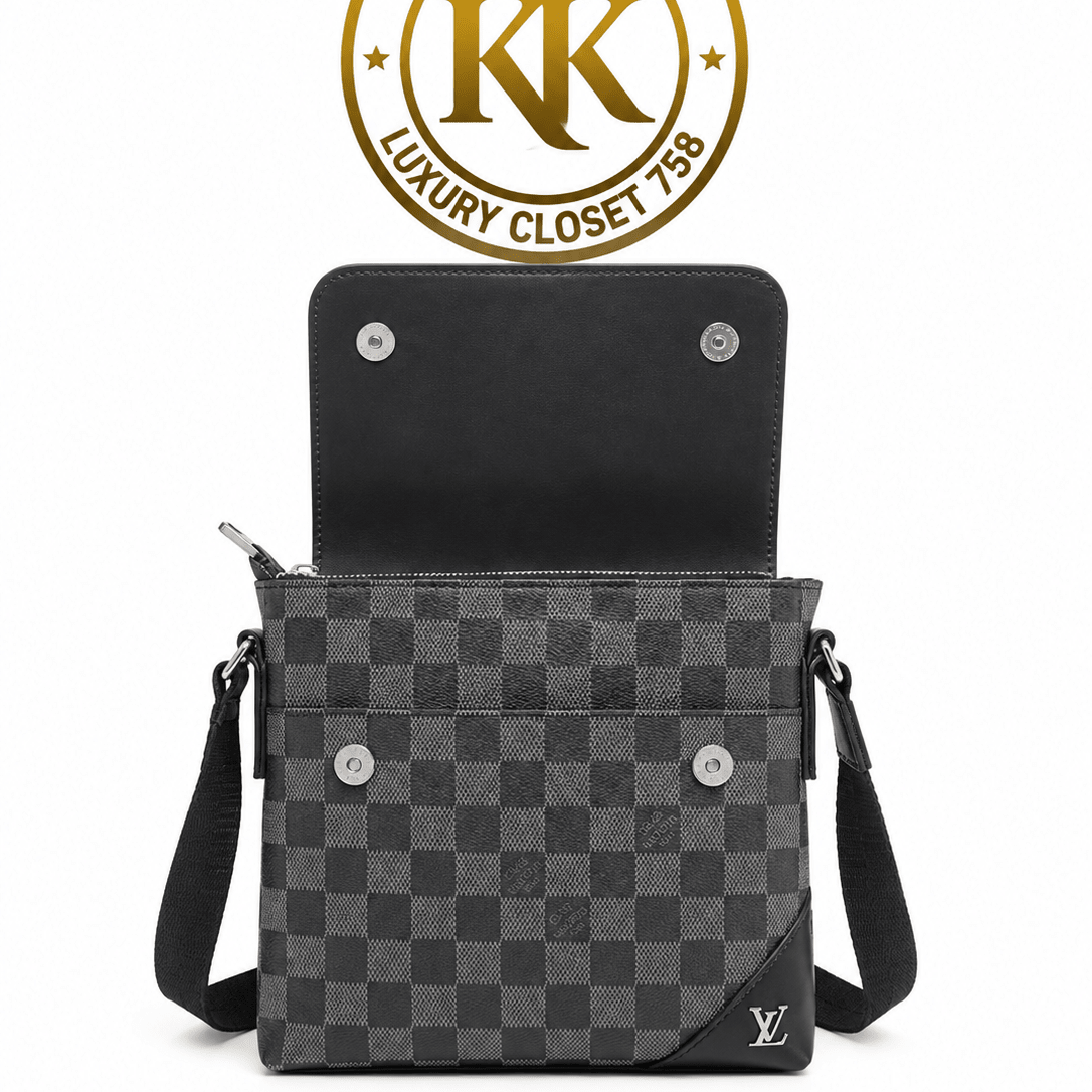 Checkered Flap Crossbody Bag with Adjustable Strap