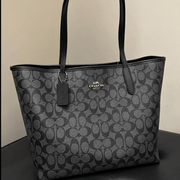 Large Tote Bag with Repeating Pattern and Long Top Handles