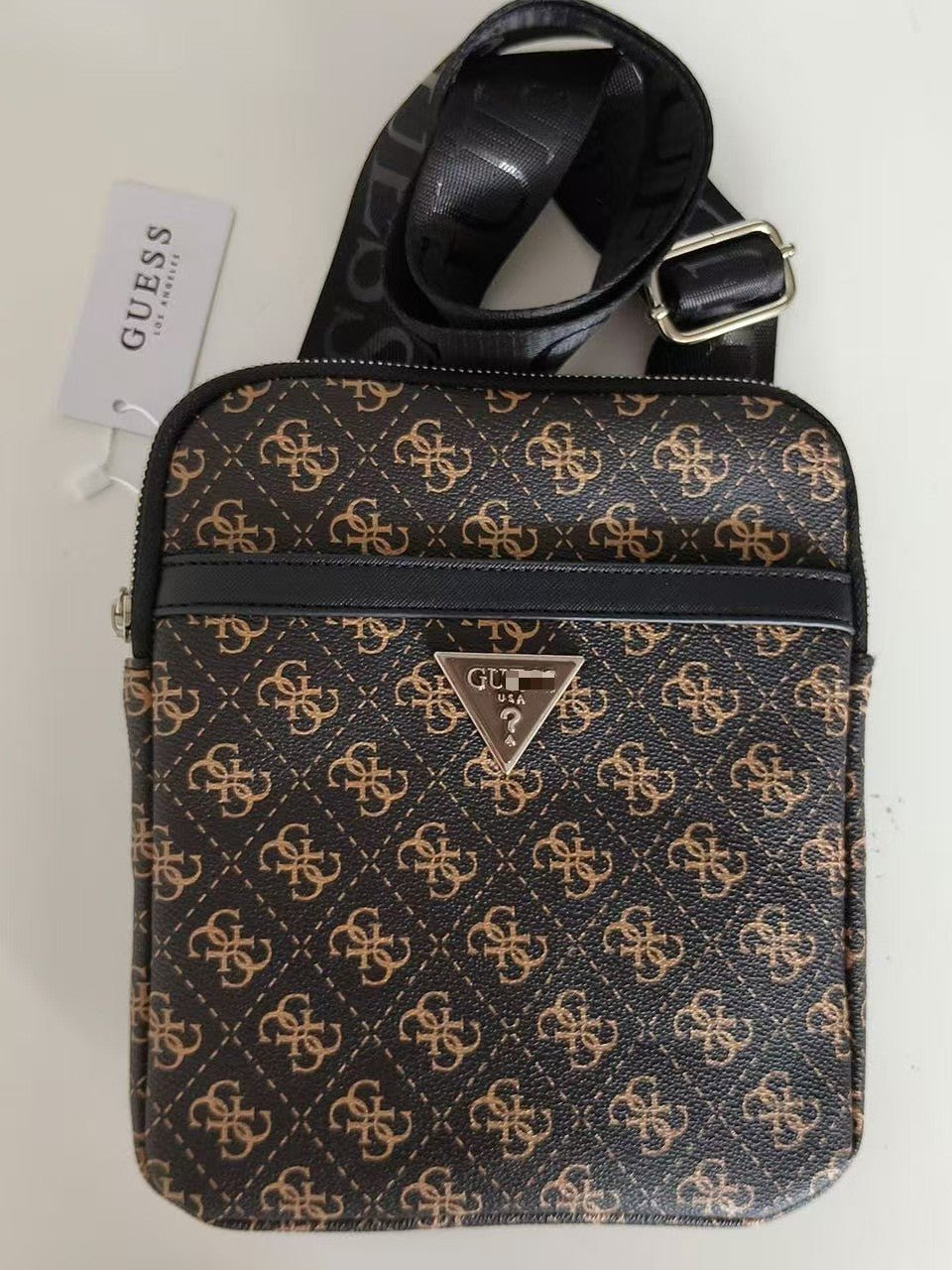 Rectangular Crossbody Bag with Adjustable Strap and Front Zip Pocket