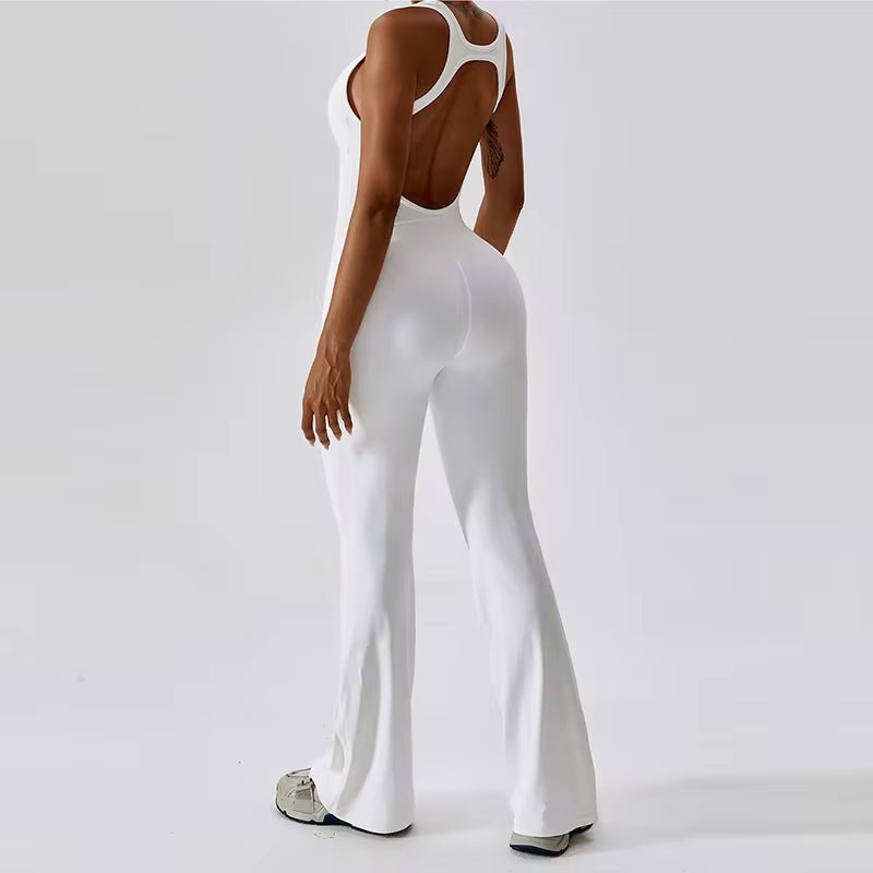 Women's Performance V Jumpsuit Gym Set - Yoga and Fitness Bodysuit