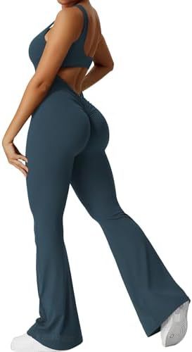 Women's Sleeveless Open Back Flare Jumpsuit