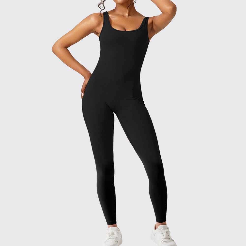Women's Sleeveless Open Back Flare Jumpsuit
