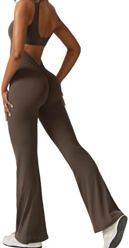 Women's Sleeveless Open Back Flare Jumpsuit
