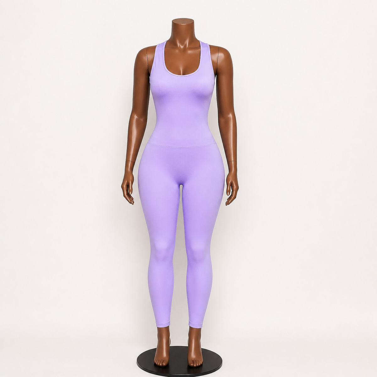 Sleeveless Racerback Unitard with Open Back