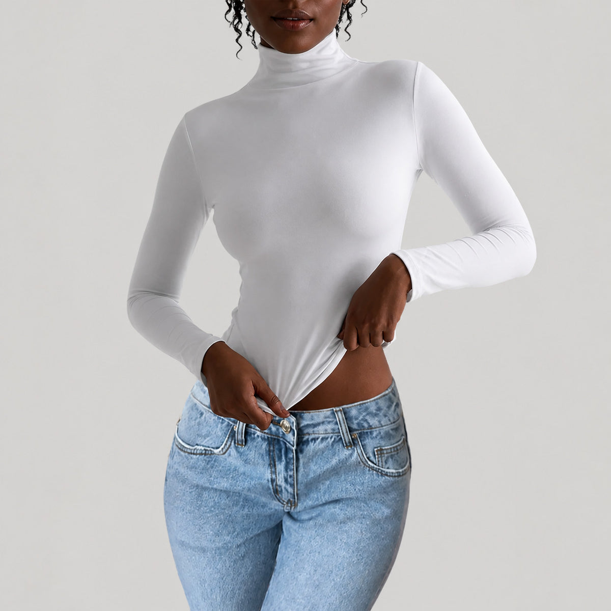 Women's Slim Fit Turtleneck Long Sleeve Top