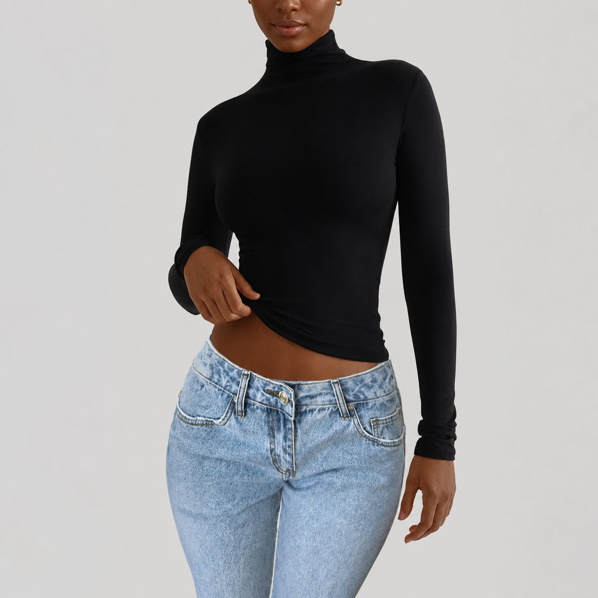 Women's Slim Fit Turtleneck Long Sleeve Top