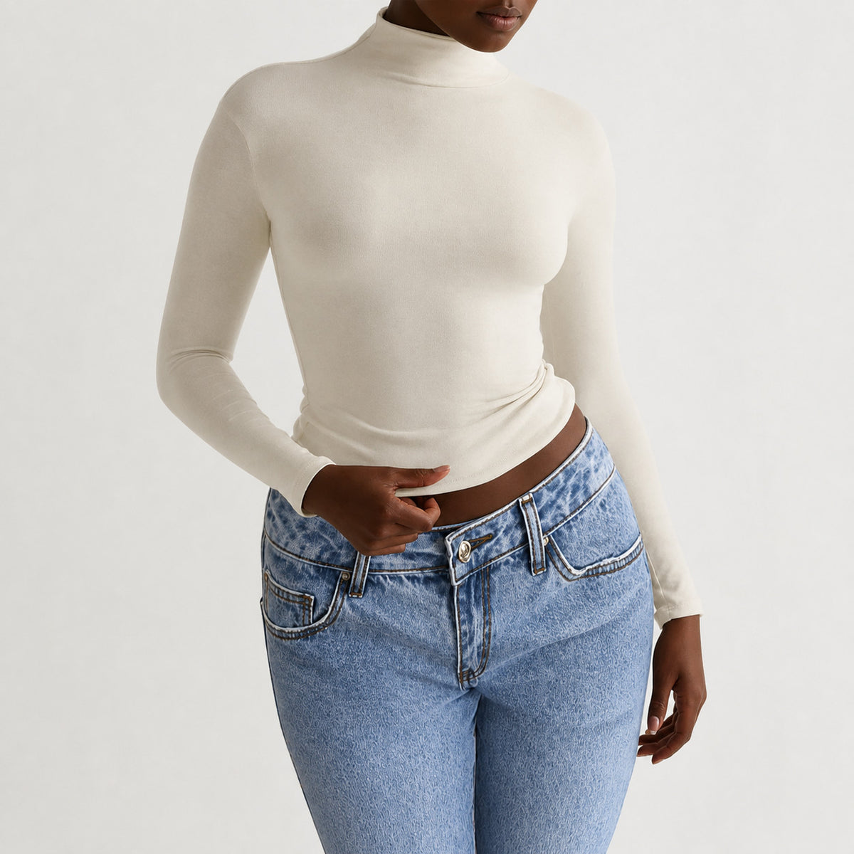 Women's Slim Fit Turtleneck Long Sleeve Top