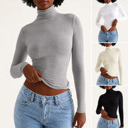 Women's Slim Fit Turtleneck Long Sleeve Top