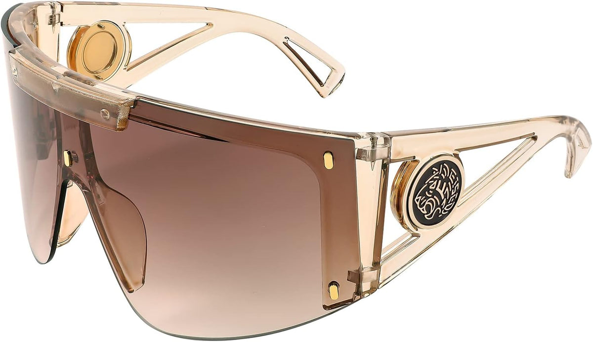 Oversized Shield Sunglasses with Gradient Lenses