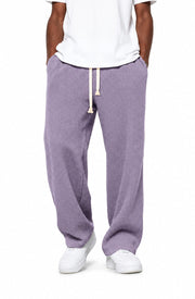 Men's Textured Knit Straight Leg Joggers with Drawstring Waist and Side Pockets