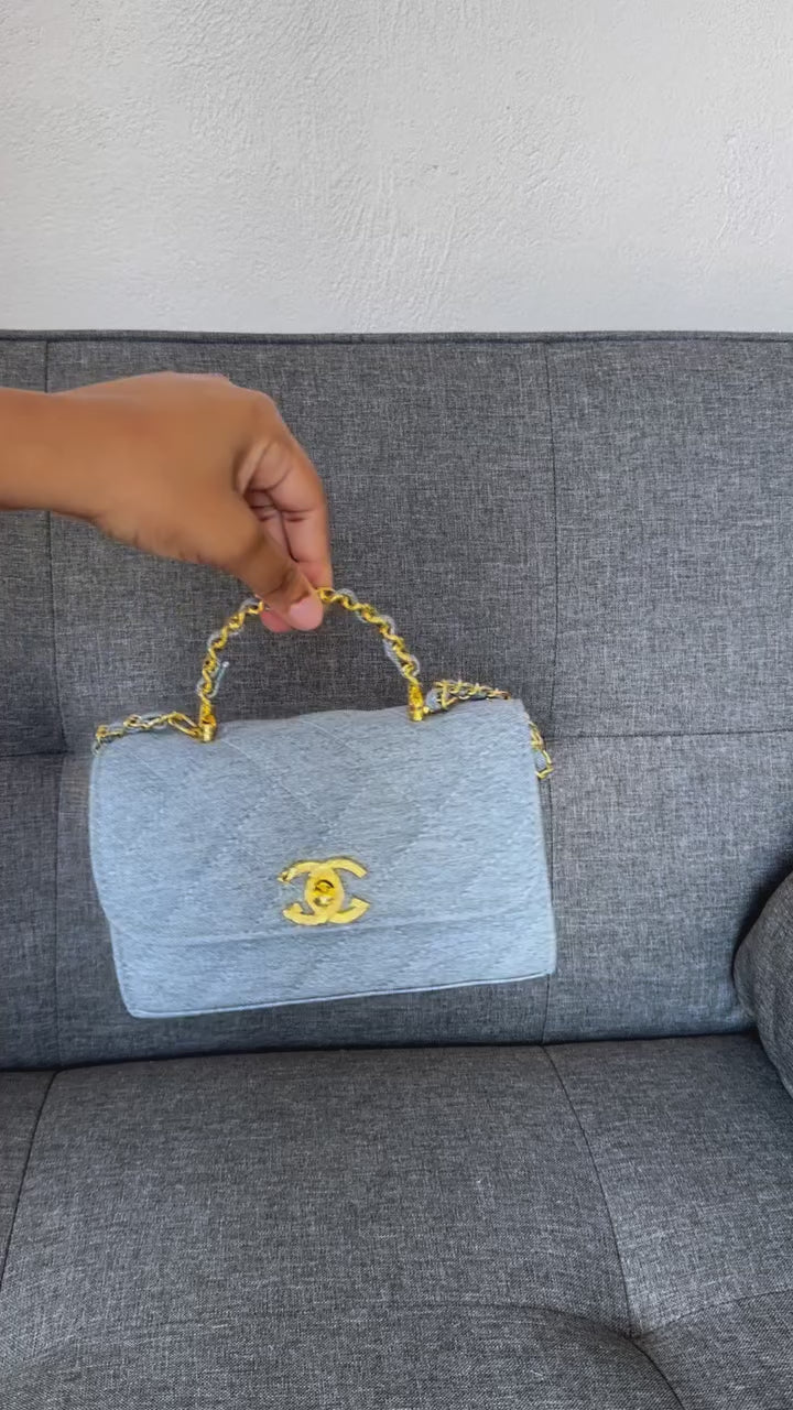 Load video: Quilted Structured Flap Crossbody Bag with Top Handle