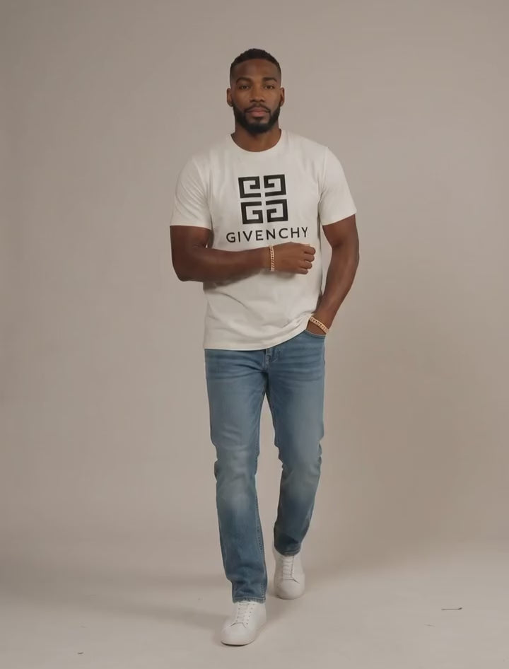 Load video: Men's Graphic Crewneck T Shirt with Short Sleeves and Relaxed Fit