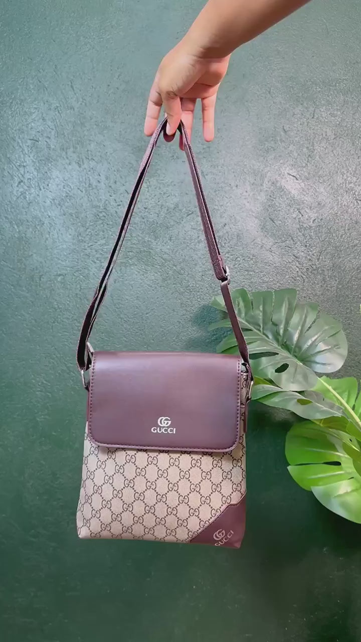 Load video: Patterned Flap Crossbody Bag with Adjustable Strap