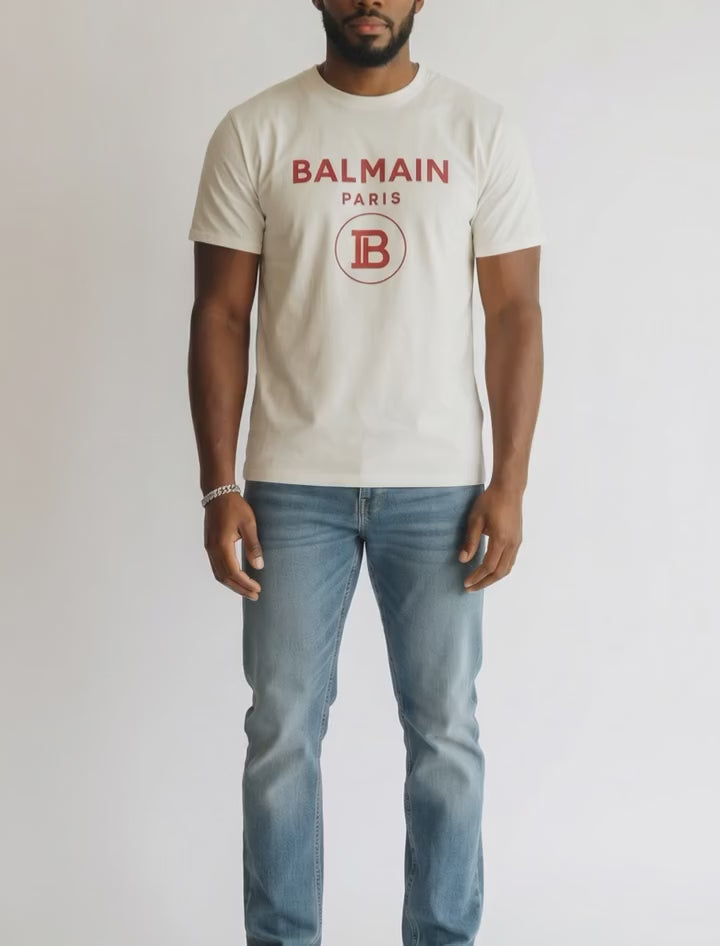 Load video: Men's Short Sleeve Crew Neck Graphic T Shirt with Shoulder Epaulets