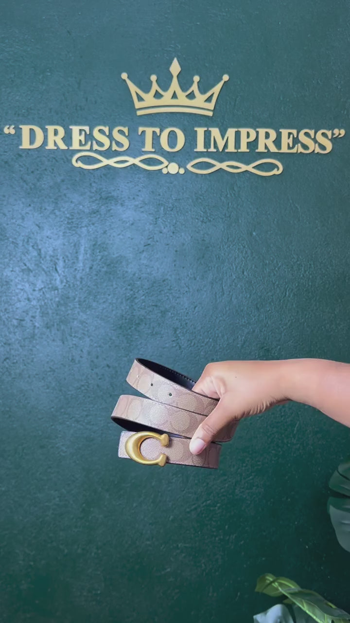 Load video: Adjustable Monogram Belt with C Buckle