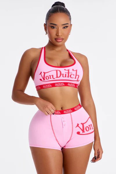 Women's Scoop Neck Crop Top and Button Front High Waist Shorts Set