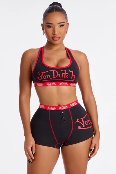 Women's Scoop Neck Crop Top and Button Front High Waist Shorts Set