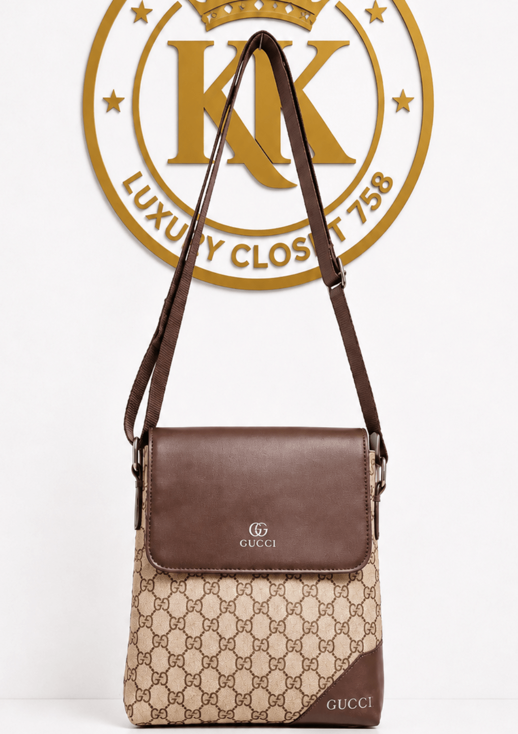 Patterned Flap Crossbody Bag with Adjustable Strap