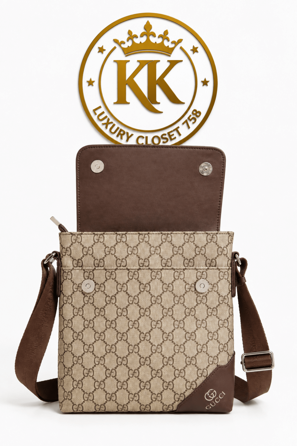 Patterned Flap Crossbody Bag with Adjustable Strap