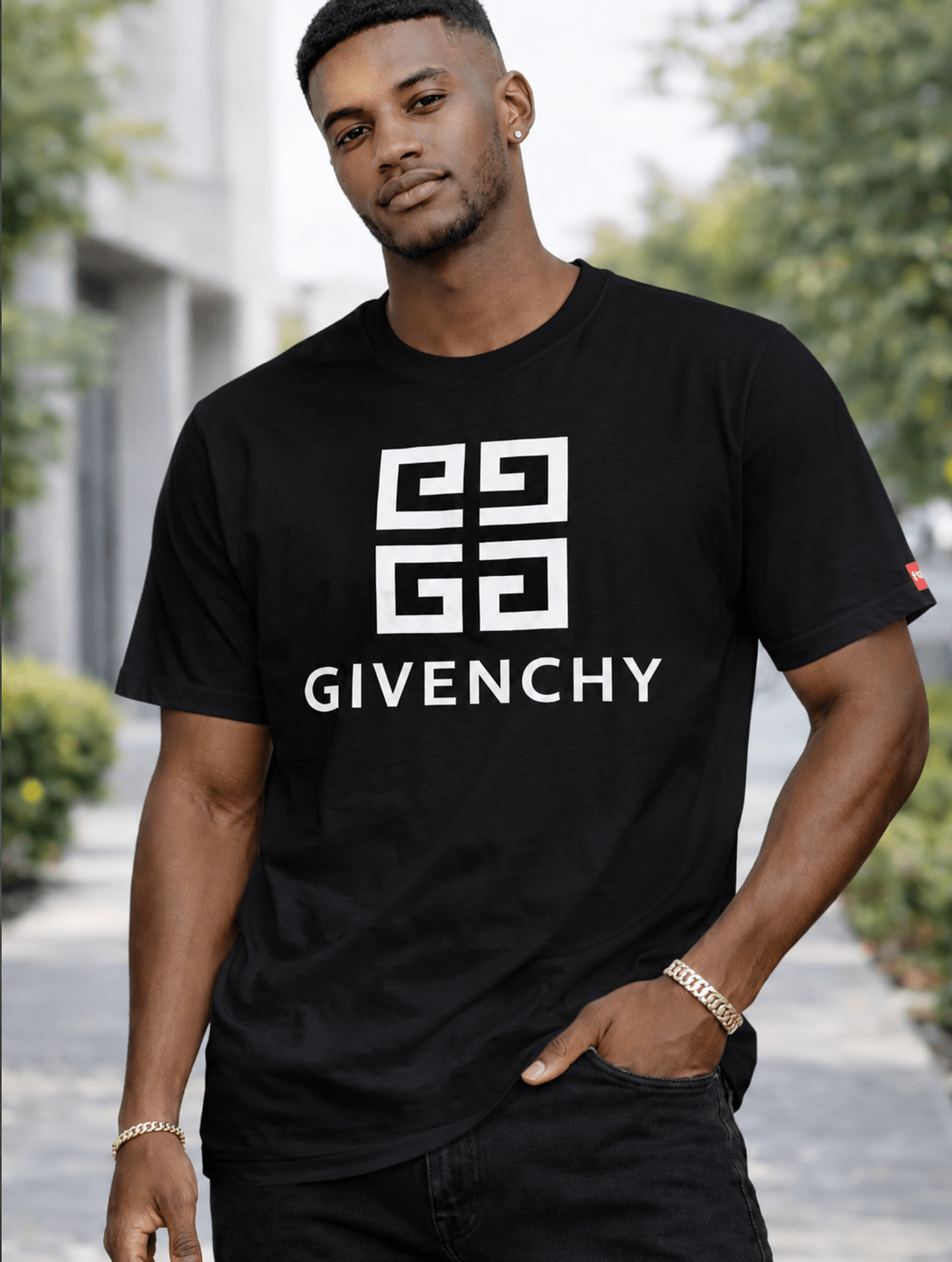 Men's Graphic Crewneck T Shirt with Short Sleeves and Relaxed Fit