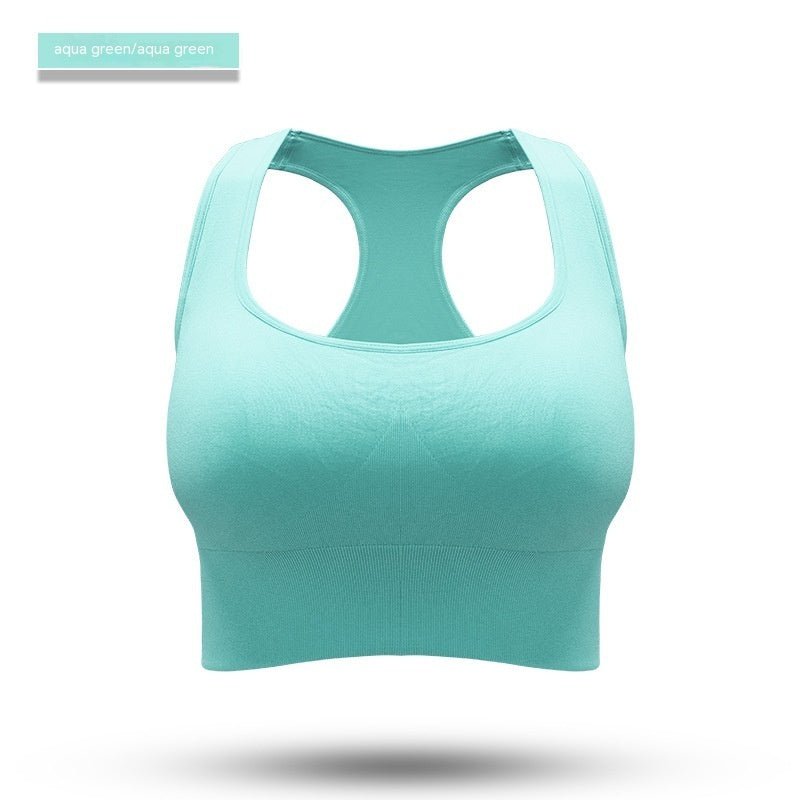Women's Racerback Sports Bra with Back Cutout, Molded Cups, and Rear Hook Closure