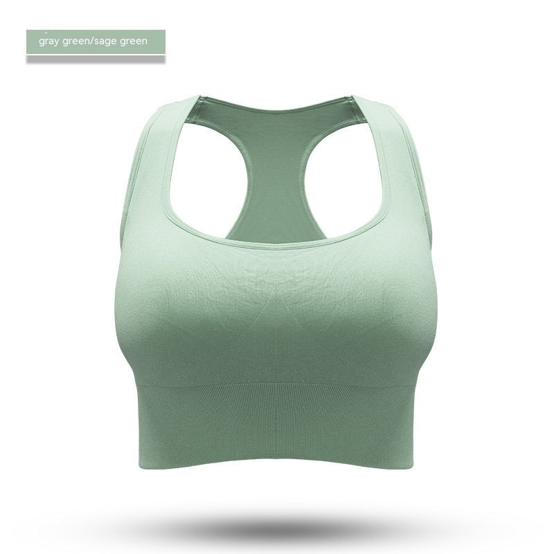 Women's Racerback Sports Bra with Back Cutout, Molded Cups, and Rear Hook Closure