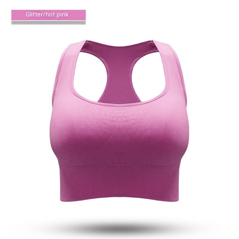 Women's Racerback Sports Bra with Back Cutout, Molded Cups, and Rear Hook Closure