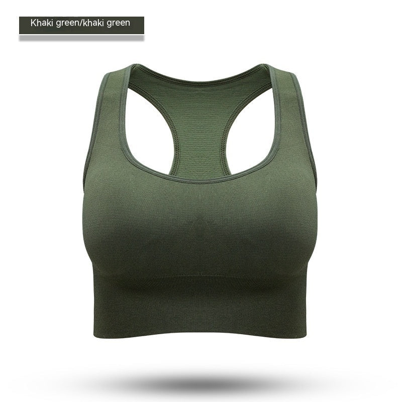 Women's Racerback Sports Bra with Back Cutout, Molded Cups, and Rear Hook Closure