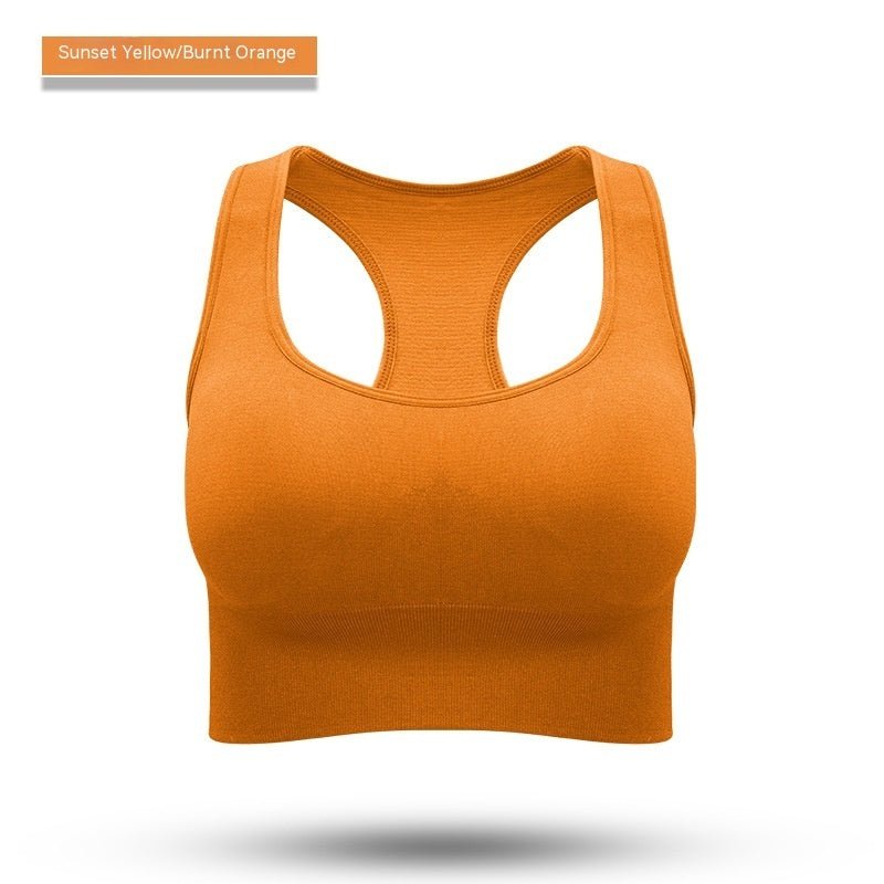 Women's Racerback Sports Bra with Back Cutout, Molded Cups, and Rear Hook Closure