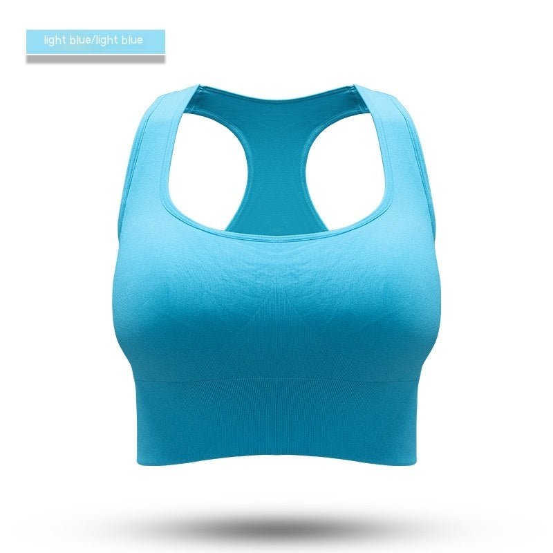 Women's Racerback Sports Bra with Back Cutout, Molded Cups, and Rear Hook Closure