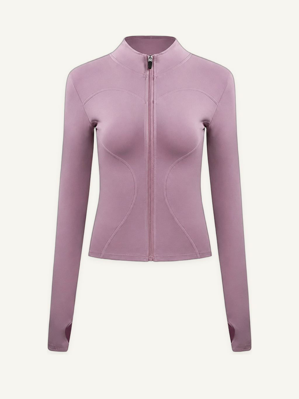 Women's Contoured Long Sleeve Zip Jacket with Stand Collar