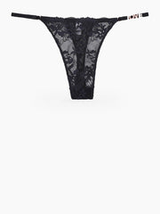 Women's Floral Lace Thong with Side Straps