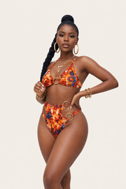 Women's Cutout Bikini Set with Ring Details