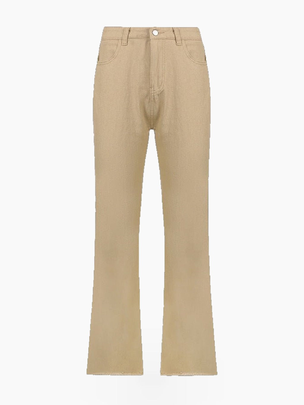 Women's High Waist Flared Jeans with Frayed Hem