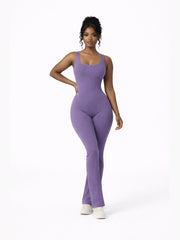 Women's Sleeveless Open Back Flare Jumpsuit
