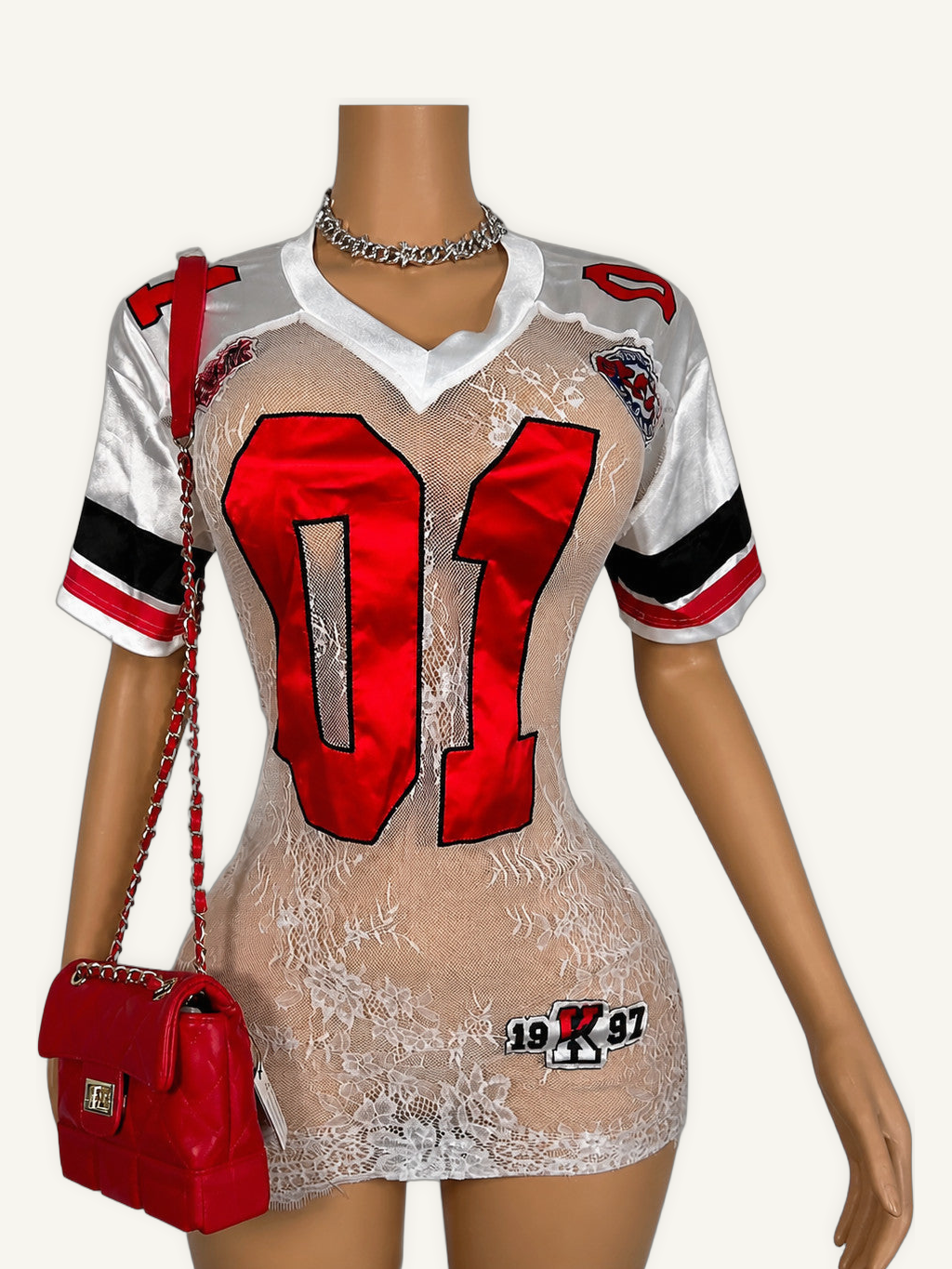 Women's V Neck Sports Graphic Fitted Mini Dress