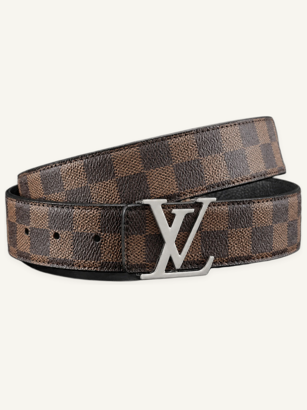 Men's Checkered Belt with Adjustable Pin Buckle