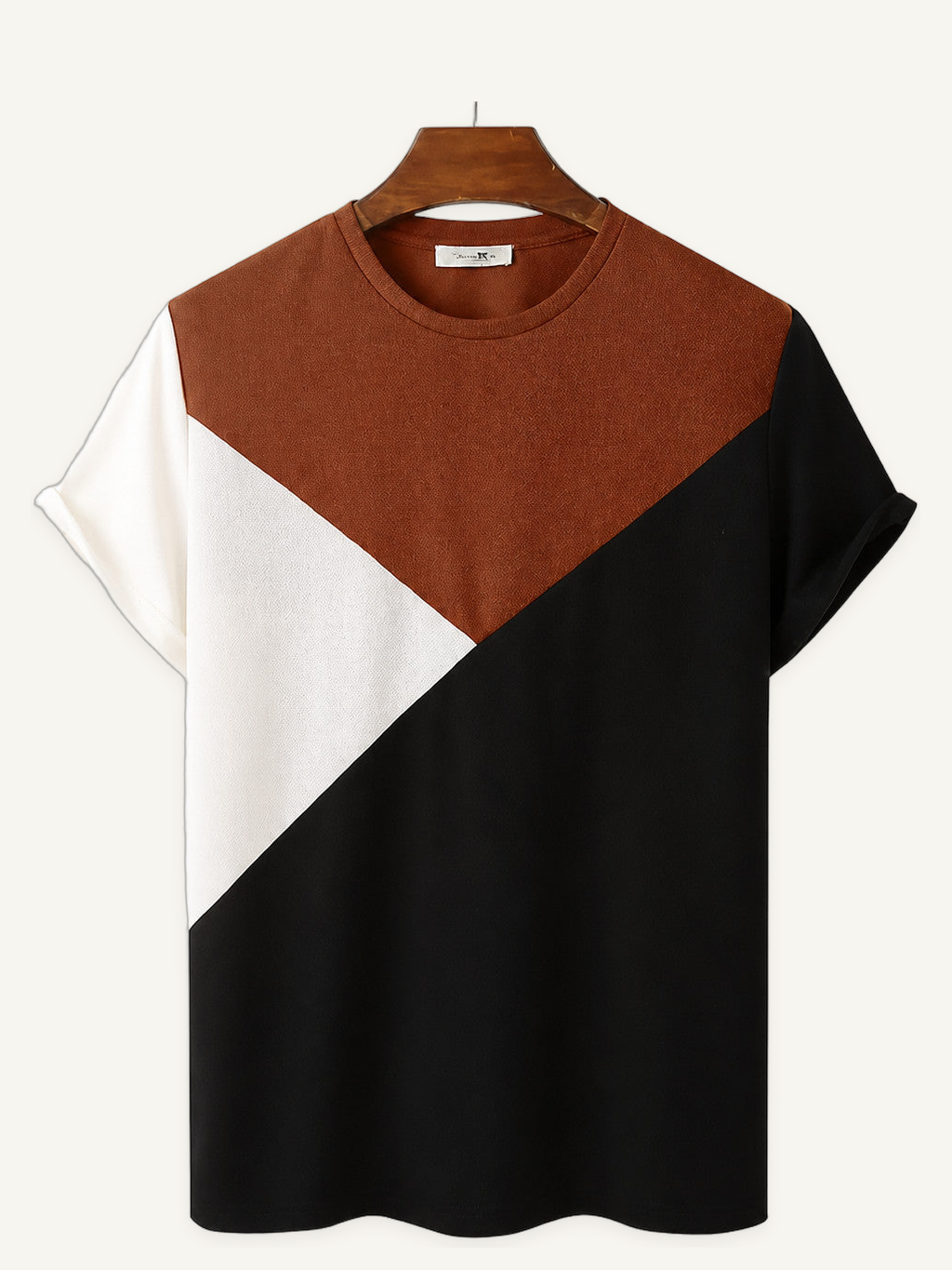 Men's Geometric Panel Short Sleeve T Shirt