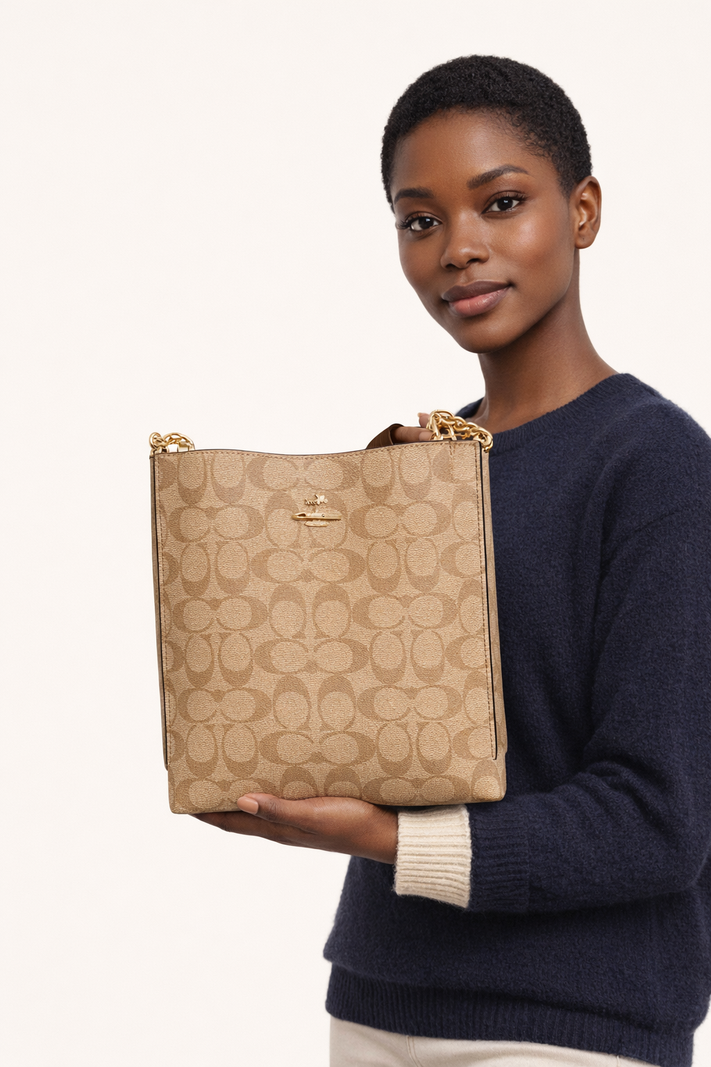 Patterned Shoulder Bag with Magnetic Closure and Crossbody Strap