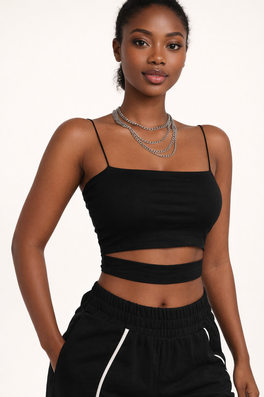 2025 Must-Have Summer Cut-Out Crop Top for Women - Chic Sleeveless Blouse & Tank Vest