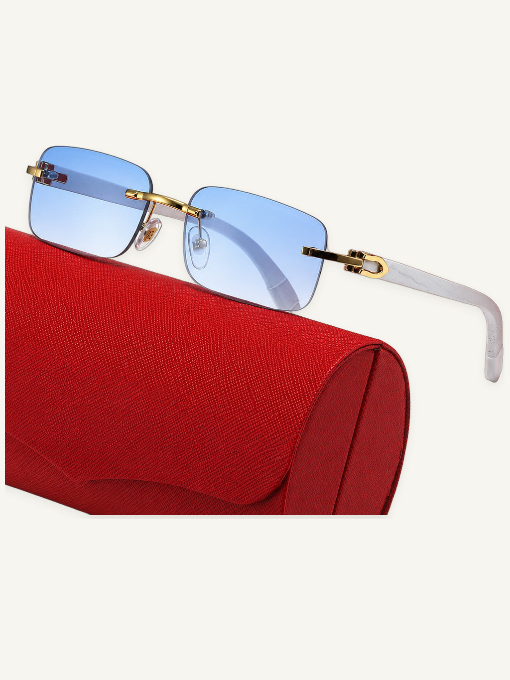 Frameless Square Sunglasses with UV400 Protection