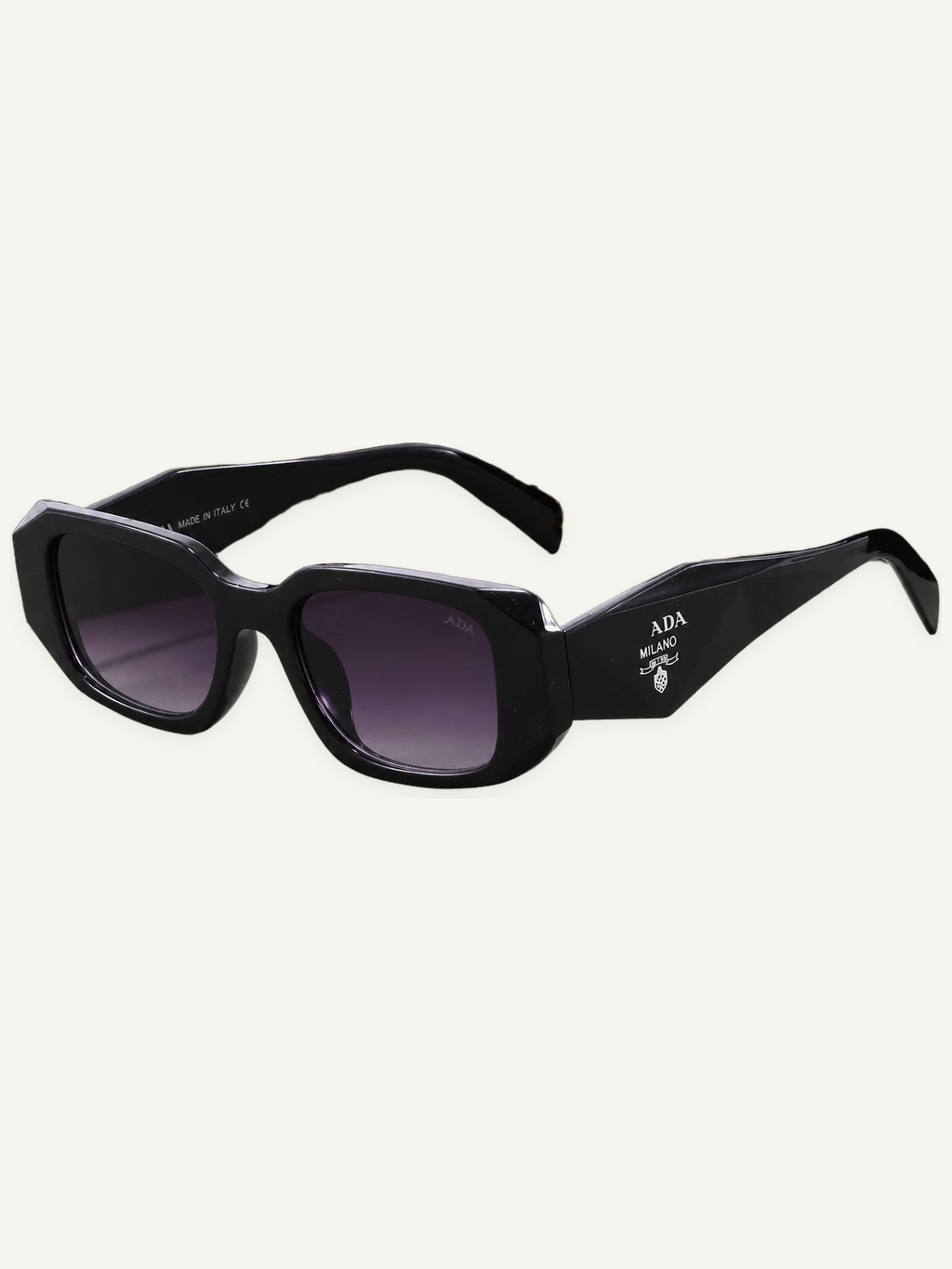 Angular Polygonal Full Rim Sunglasses with UV Protection