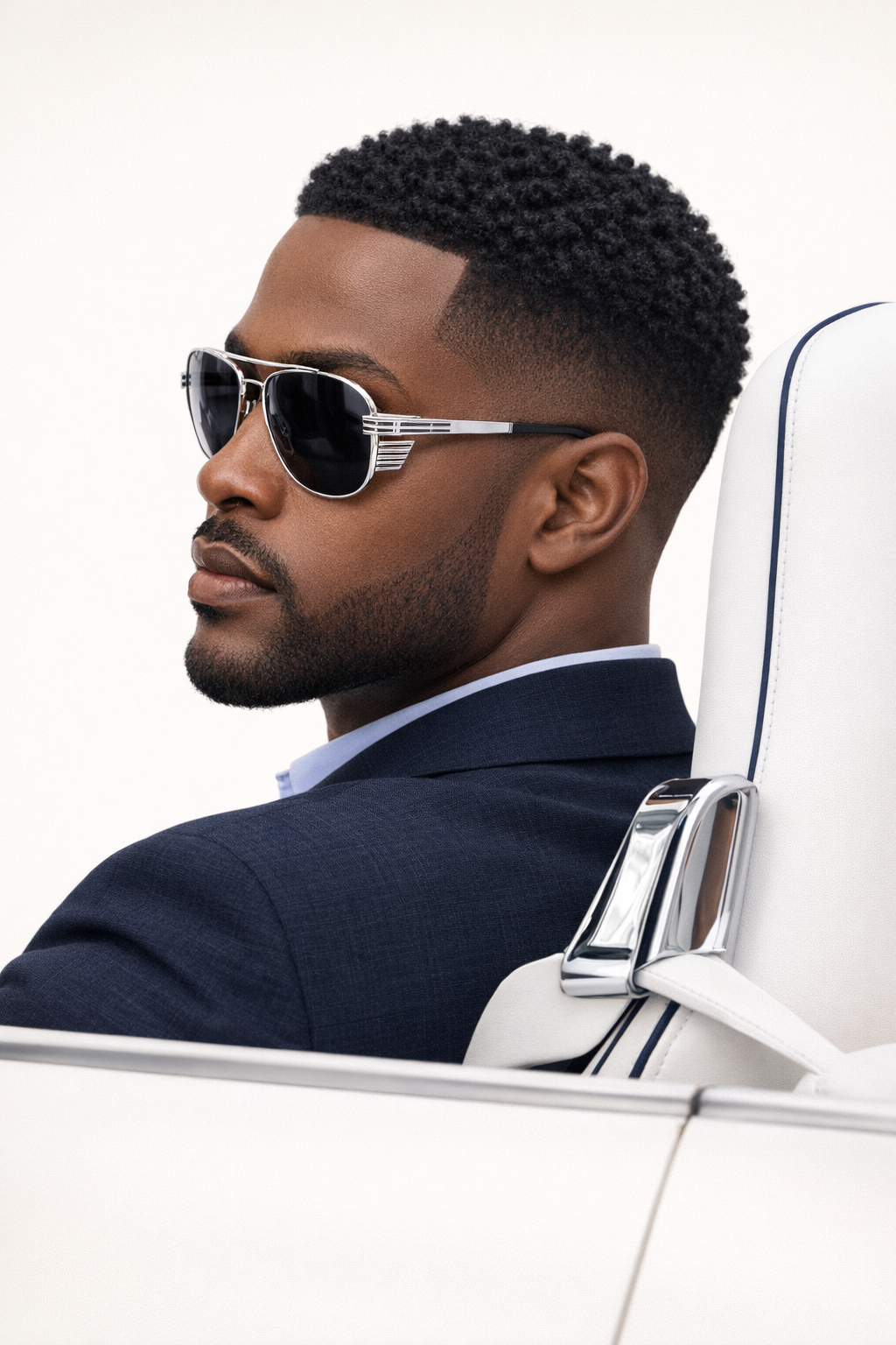 Aviator Sunglasses with Slatted Frame and UV400 Protection