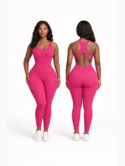 Women's Open-Back Racerback Unitard with Full-Length Legs