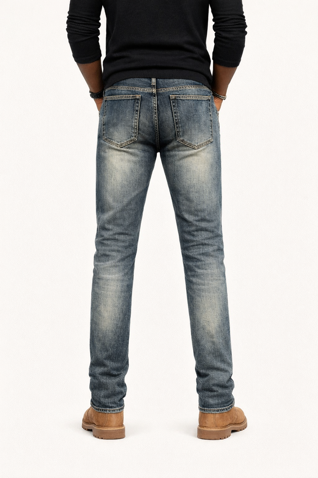 Men's Slim Fit Stretch Jeans with Straight Legs